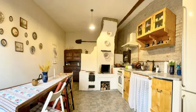 The 100-year-old traditional bread oven in The Baking Room, beautifully restored