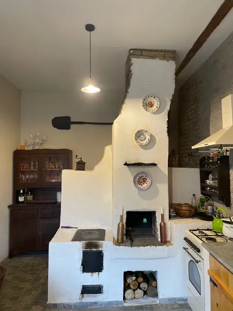 Close-up of the restored 100-year-old bread oven in The Baking Room